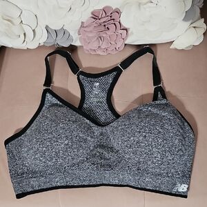 New Balance Black and Gray Padded Sports Bra